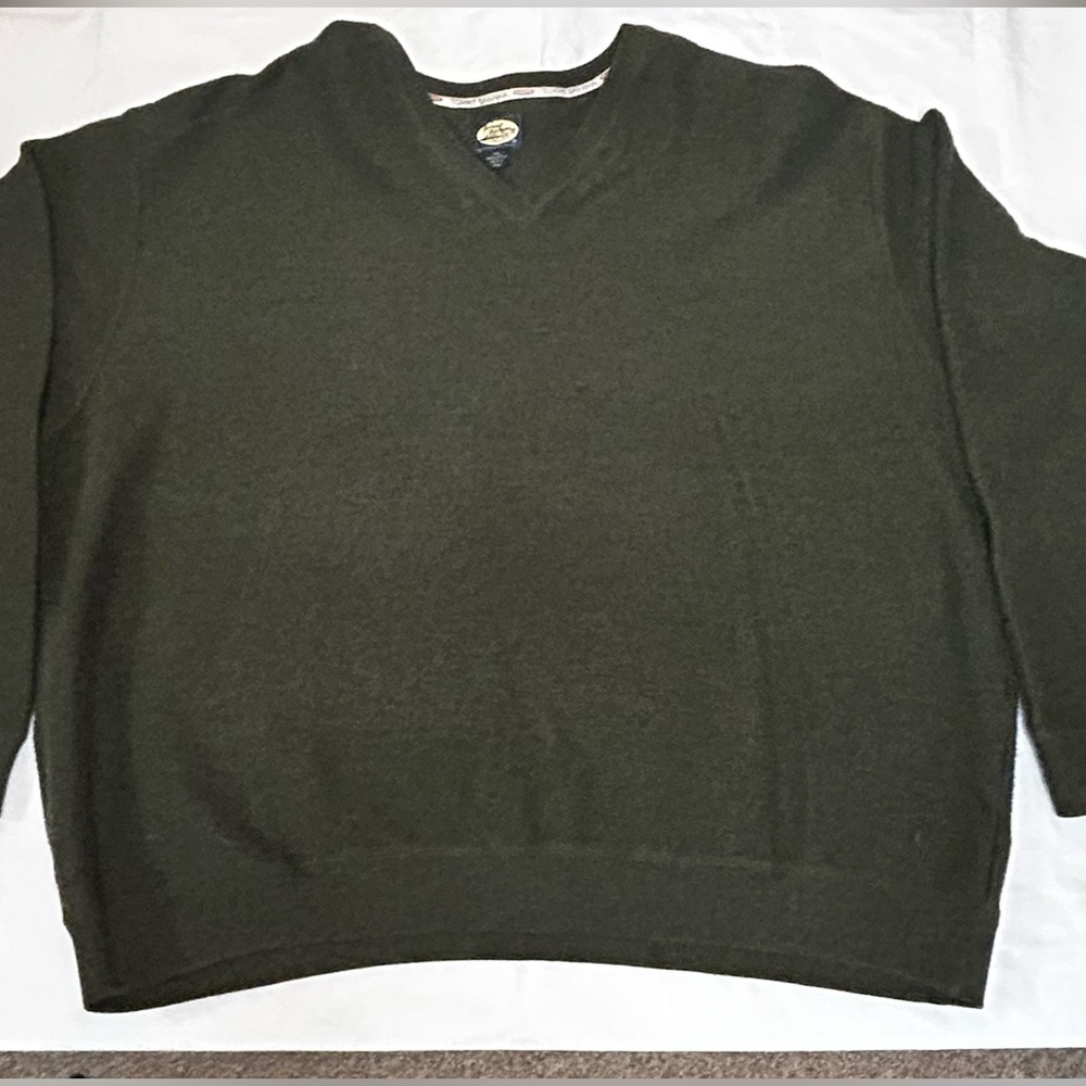 Vintage Tommy Bahama Sweater Mens XXL Avocado Cotton Knitted V Neck Pullover.